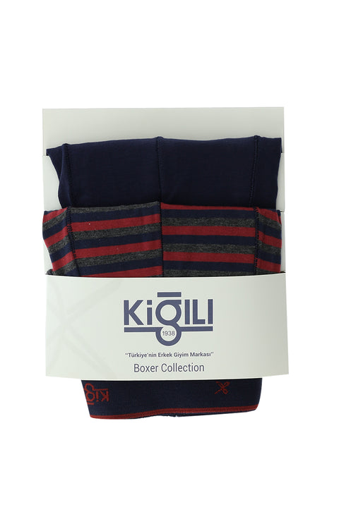 Medium Navy Blue 2-Pack Patterned Cotton Boxer Set