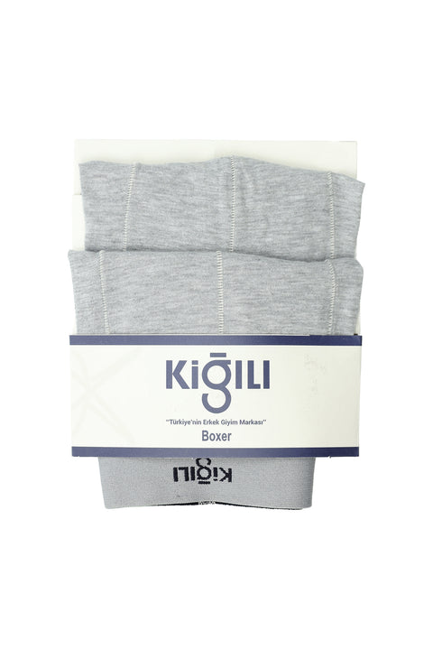 Light Gray 2-Pack Cotton Lycra Comfortable Flexible Boxer Shorts Set