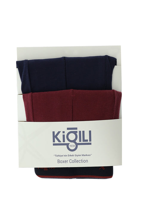 Medium Navy Blue 2-Pack Cotton Boxer Shorts Set