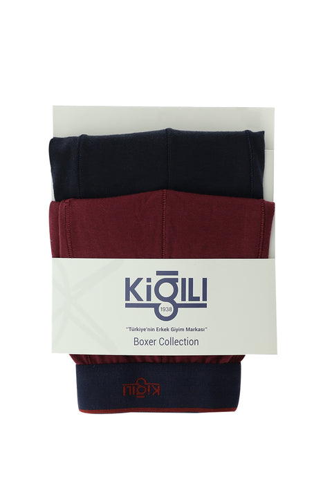 Medium Navy Blue 2-Pack Supreme Cotton Boxer Shorts Set