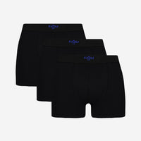 Black 3-Pack Cotton Lycra Comfortable Flexible Boxer Set