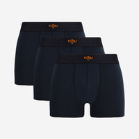 Navy Blue 3-Pack Cotton Lycra Comfortable Flexible Boxer Set