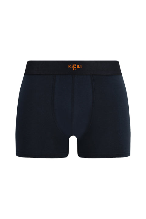 Navy Blue 3-Pack Cotton Lycra Comfortable Flexible Boxer Set