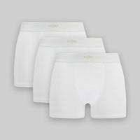White 3-Pack Cotton Lycra Comfortable Flexible Boxer Shorts Set
