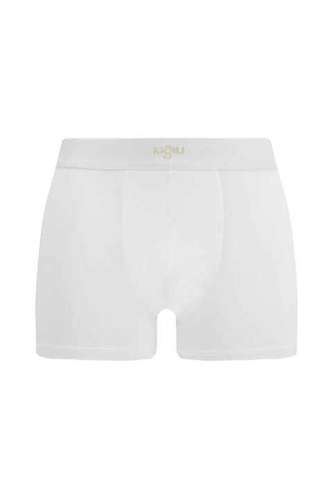White 3-Pack Cotton Lycra Comfortable Flexible Boxer Shorts Set
