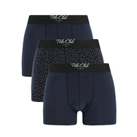Lacivert Premium 3'lü Pamuklu Likralı Rahat Esnek Boxer Seti (Damat Bohçası - Çeyiz Seti)