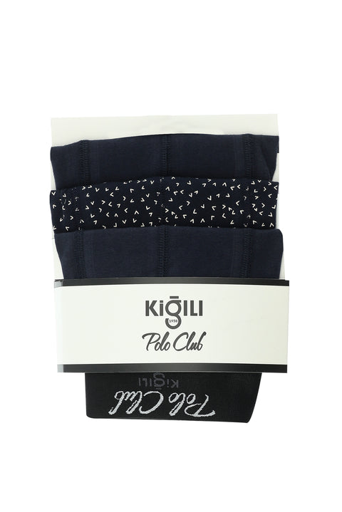 Lacivert Premium 3'lü Pamuklu Likralı Rahat Esnek Boxer Seti (Damat Bohçası - Çeyiz Seti)