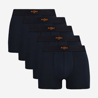 Lacivert Premium 5'li Pamuklu Likralı Rahat Esnek Boxer Seti (Damat Bohçası - Çeyiz Seti)
