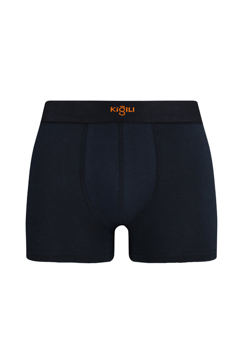Lacivert Premium 5'li Pamuklu Likralı Rahat Esnek Boxer Seti (Damat Bohçası - Çeyiz Seti)