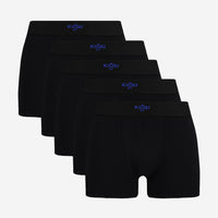 Siyah Premium 5'li Pamuklu Likralı Rahat Esnek Boxer Seti (Damat Bohçası - Çeyiz Seti)