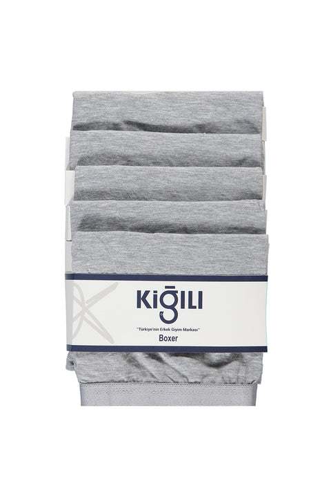 Medium Grey Melange 5-Pack Cotton Lycra Comfortable Flexible Boxer Set