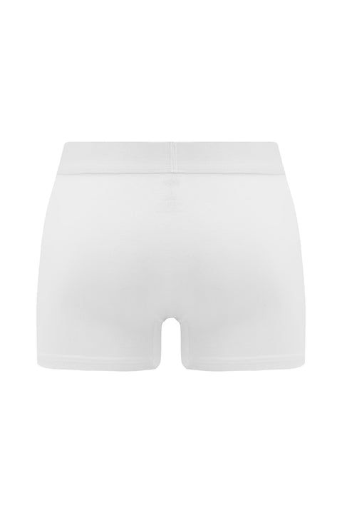 Beyaz Premium 5'li Pamuklu Likralı Rahat Esnek Boxer Seti (Damat Bohçası - Çeyiz Seti)