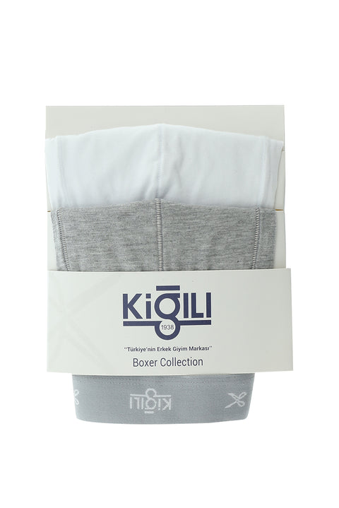 Light Gray 2-Pack Cotton Boxer Shorts Set
