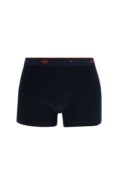 Dark Navy Blue 2-Piece Patterned Boxer Set