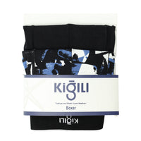 Medium Navy Blue 2-Pack Cotton Patterned Boxer Set