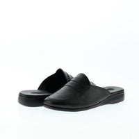 Black Patterned House Slippers