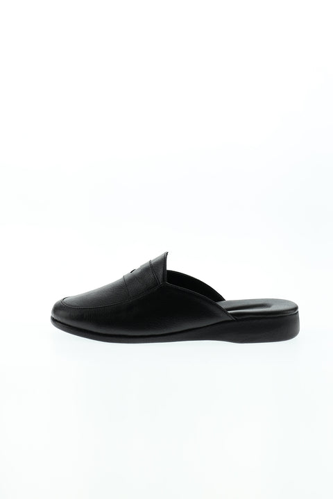 Black Patterned House Slippers