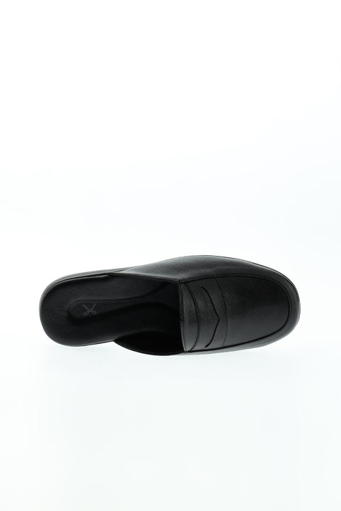 Black Patterned House Slippers