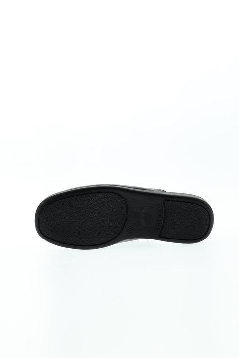 Black Patterned House Slippers