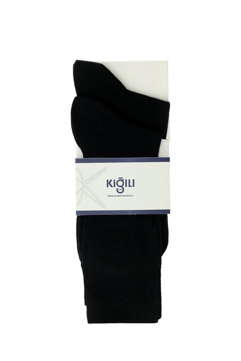 Black 2-Pack Cotton Patterned Socks
