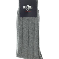 Medium Grey Melange Single Wool Thermal Socks