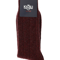 Dark Burgundy Single Wool Thermal Socks