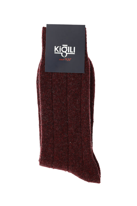 Dark Burgundy Single Wool Thermal Socks