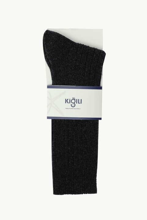 Medium Grey Single Wool Sock
