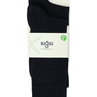 Medium Navy Blue 2-Pack Bamboo Blend Lycra Stretchy Plain Sock Set