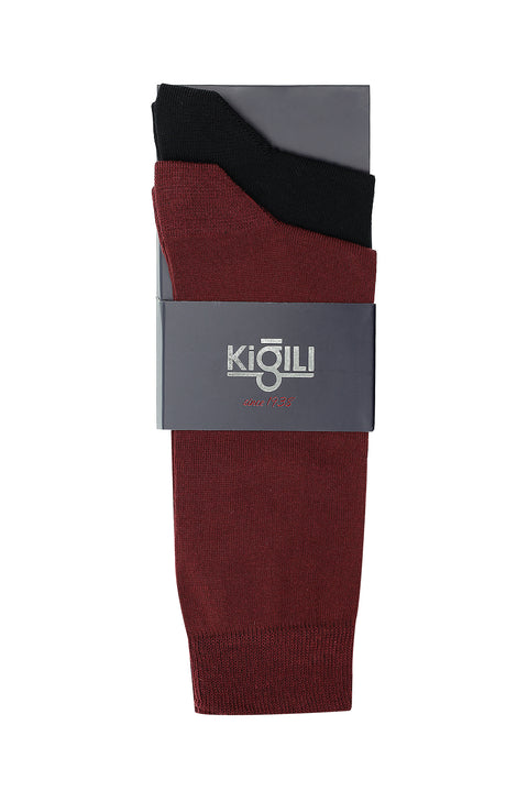 Dark Burgundy 2-Pack Cotton Socks