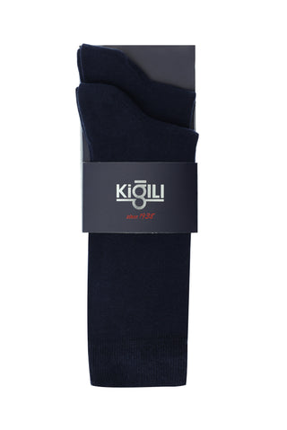 Koyu Lacivert 2'li Pamuklu Çorap Seti