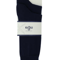 Navy Blue 2-Pack Plain Cotton Socks Set