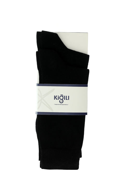 Black 2-Pack Plain Cotton Socks Set