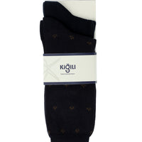 Navy Blue 2-Pack Plain Cotton Socks Set