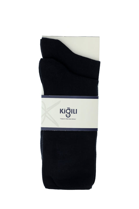 Navy Blue 2-Pack Cotton Socks (No Elastic)