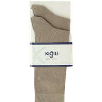 Light Beige 2-Pack Plain Cotton Socks Set
