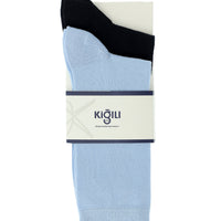 Light Blue 2-Pack Plain Cotton Socks Set