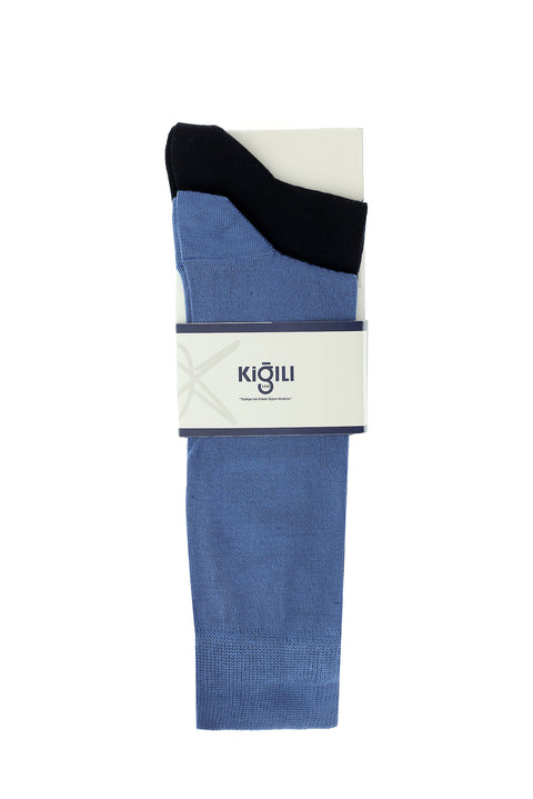 Dark Blue 2-Pack Plain Cotton Socks Set