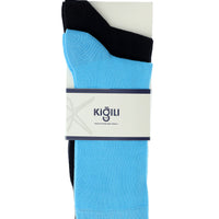 Blue 2-Pack Plain Cotton Socks Set
