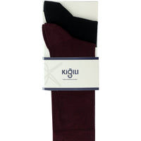 Light Burgundy 2-Pack Plain Cotton Socks Set