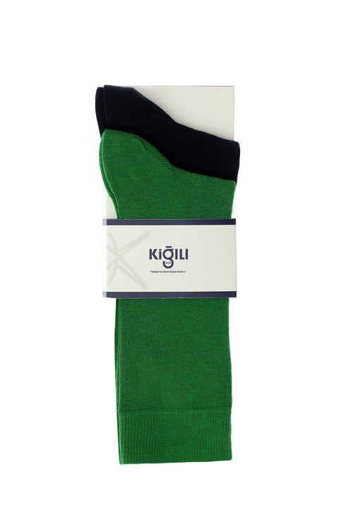 Mint Green 2-Pack Plain Cotton Socks Set