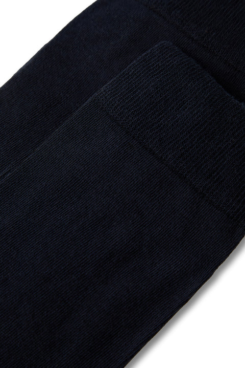 Navy Blue 2-Pack Cotton Lycra Stretch Plain Sock Set