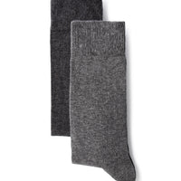 Dark Anthracite Melange 2-Pack Cotton Lycra Stretch Plain Sock Set