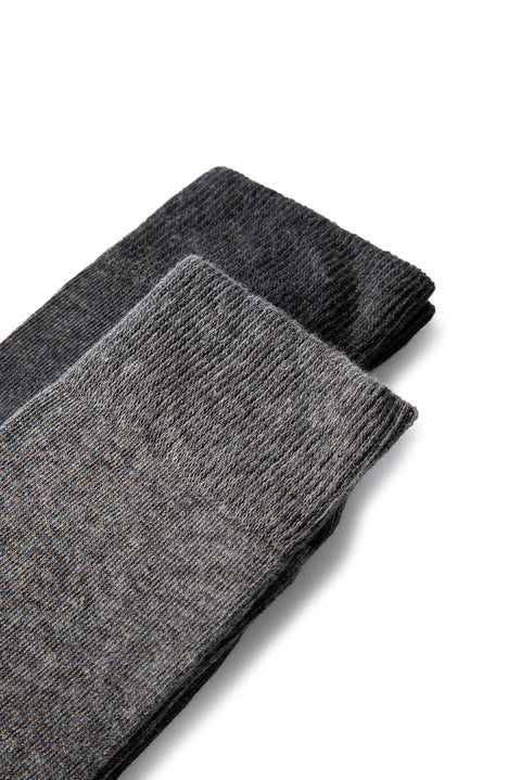Dark Anthracite Melange 2-Pack Cotton Lycra Stretch Plain Sock Set