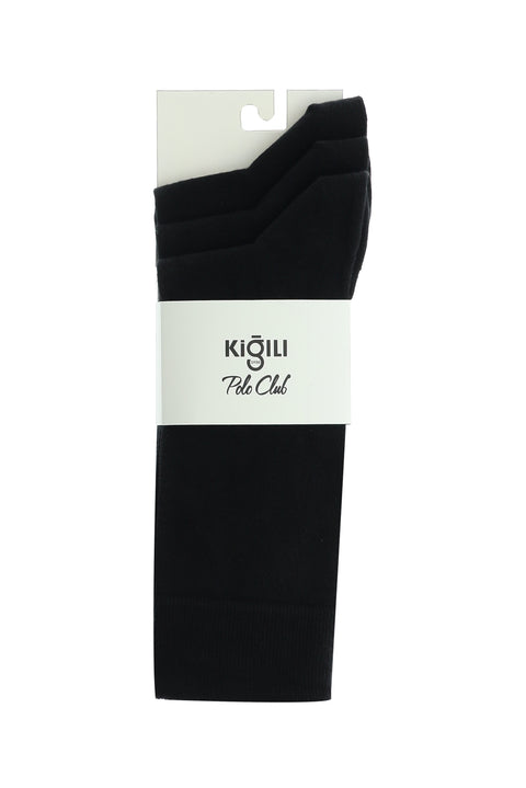Black 3-Pack Cotton Lycra Stretch Seamless Sock Set