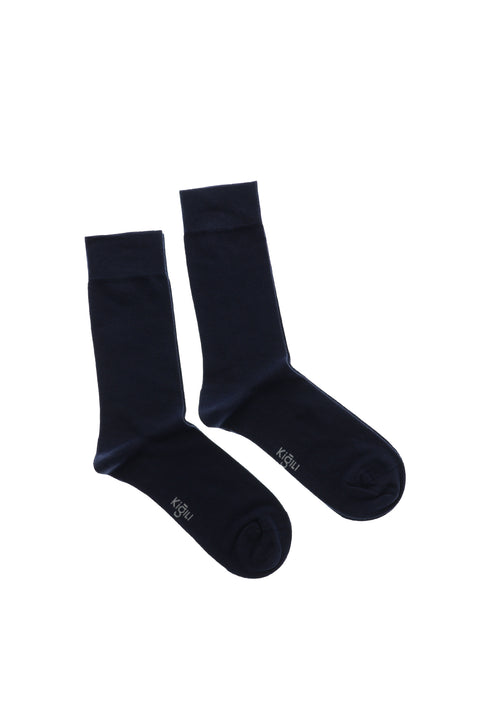 Black and Navy Blue 5-Pack Cotton Lycra Stretch Seamless Sock Set