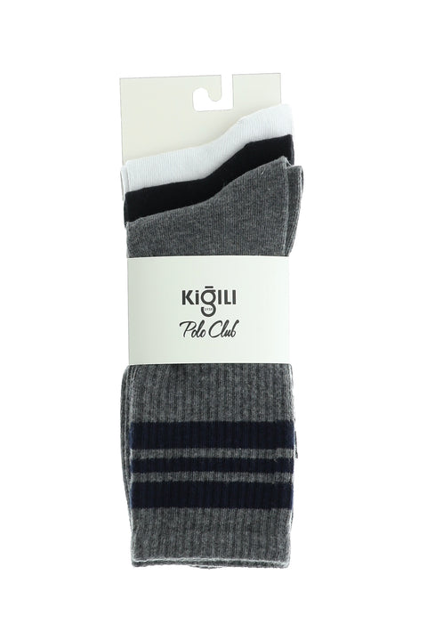 Colorful 3-Pack Long Men's Seamless Tennis Socks Set