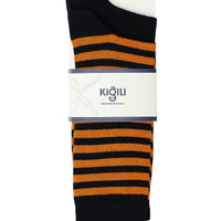Medium Orange 2-Pack Striped Cotton Socks