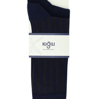 Medium Navy Blue 2-Pack Patterned Cotton Socks Set