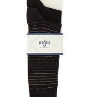 Medium Brown 2-Pack Striped Cotton Socks